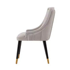 Chaise de salle à manger Eda moderne recouverte de velours et de similicuir gris - Manhattan Comfort