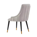 Chaise de salle à manger Eda moderne recouverte de velours et de similicuir gris - Manhattan Comfort