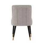 Chaise de salle à manger Eda moderne recouverte de velours et de similicuir gris - Manhattan Comfort