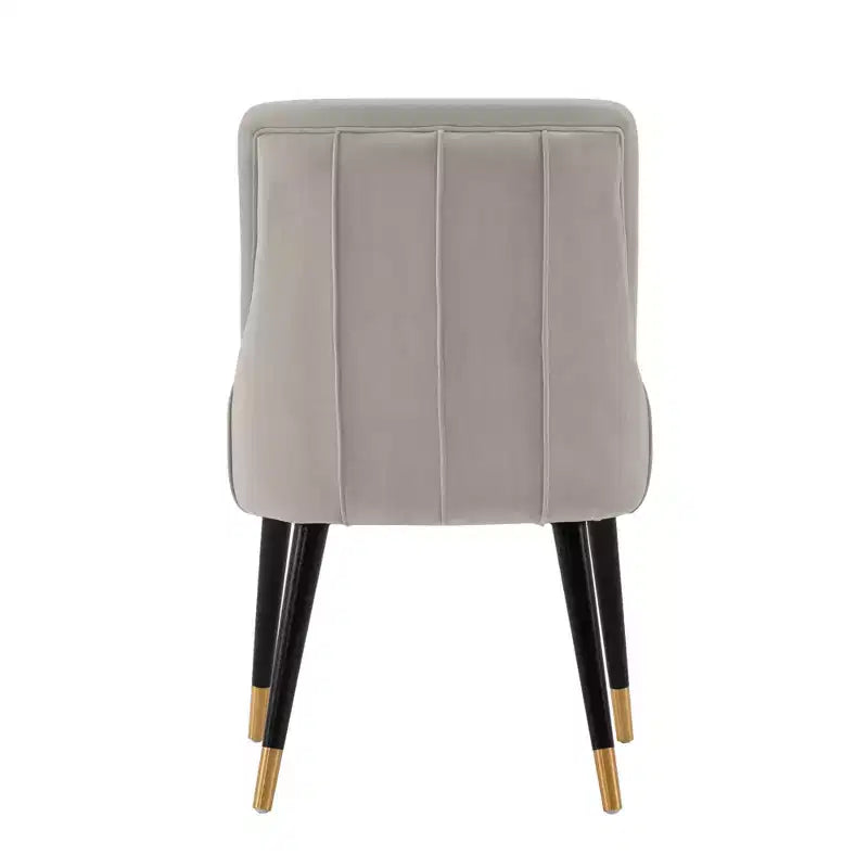 Chaise de salle à manger Eda moderne recouverte de velours et de similicuir gris - Manhattan Comfort