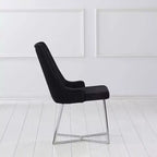 HOMES: Inside + Out Lot de 2 Chaises de salle à manger Chander Glam rembourrées en microfibre Noir
