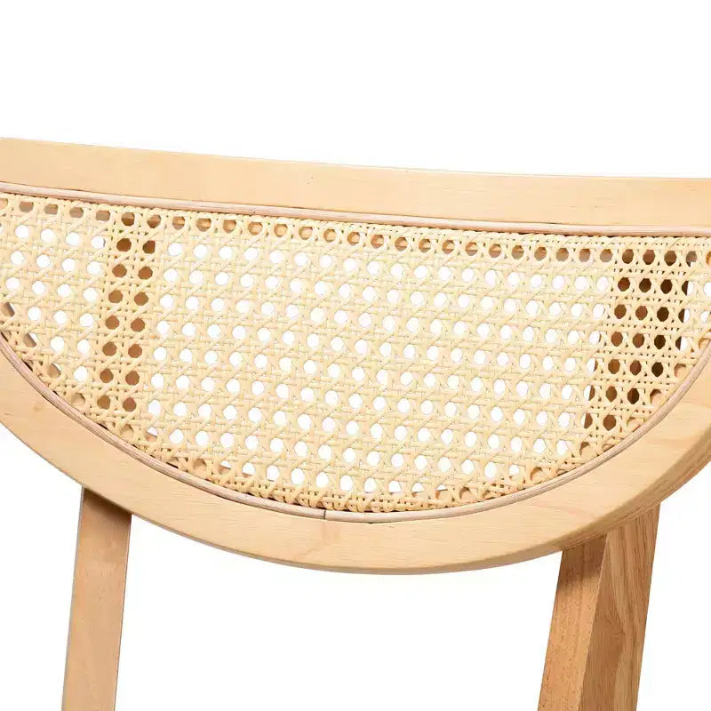Baxton Studio Lot de 2 chaises de salle à manger Dannell en tissu et bois Gris/Chêne naturel/Marron clair : Revêtement en polyester, Structure en bois d'hévéa