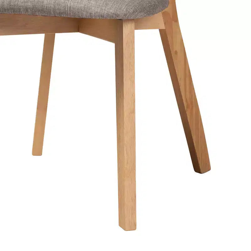 Baxton Studio Lot de 2 chaises de salle à manger Dannell en tissu et bois Gris/Chêne naturel/Marron clair : Revêtement en polyester, Structure en bois d'hévéa