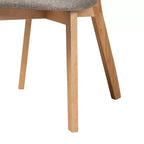 Baxton Studio Lot de 2 chaises de salle à manger Dannell en tissu et bois Gris/Chêne naturel/Marron clair : Revêtement en polyester, Structure en bois d'hévéa