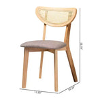 Baxton Studio Lot de 2 chaises de salle à manger Dannell en tissu et bois Gris/Chêne naturel/Marron clair : Revêtement en polyester, Structure en bois d'hévéa