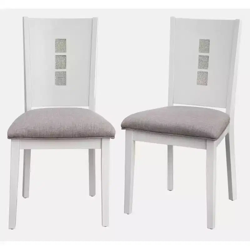 Lifestorey Lot de 2 chaises de salle à manger contemporaines Diamond Blanches/Grises