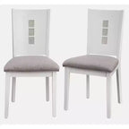 Lifestorey Lot de 2 chaises de salle à manger contemporaines Diamond Blanches/Grises