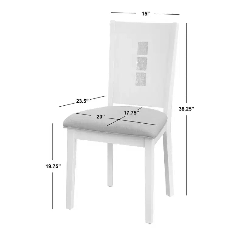 Lifestorey Lot de 2 chaises de salle à manger contemporaines Diamond Blanches/Grises