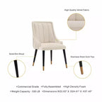 Lot de 2 chaises de salle à manger modernes en velours Eda crème - Manhattan Comfort