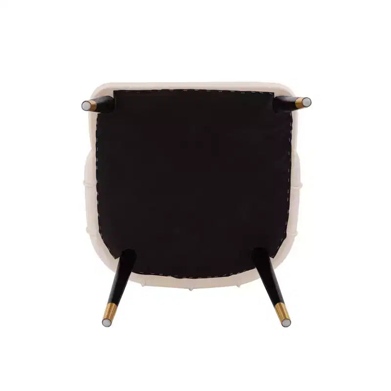 Lot de 2 chaises de salle à manger modernes en velours Eda crème - Manhattan Comfort
