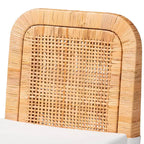 Lot de 2 chaises de salle à manger Zariah en rotin et bois d'acajou blanc/brun naturel – Baxton Studio : fabriquées à la main, rembourrées, aucun assemblage requis
