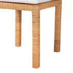 Lot de 2 chaises de salle à manger Zariah en rotin et bois d'acajou blanc/brun naturel – Baxton Studio : fabriquées à la main, rembourrées, aucun assemblage requis