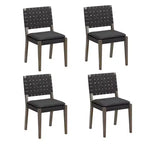 Nathan James Lot de 4 chaises de salle à manger Cohen en similicuir noir