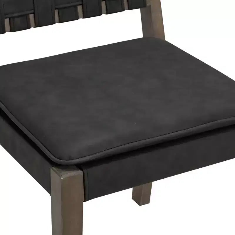 Nathan James Lot de 4 chaises de salle à manger Cohen en similicuir noir