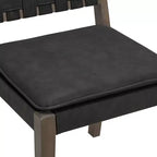 Nathan James Lot de 4 chaises de salle à manger Cohen en similicuir noir