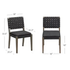 Nathan James Lot de 4 chaises de salle à manger Cohen en similicuir noir