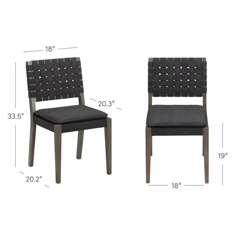 Nathan James Lot de 4 chaises de salle à manger Cohen en similicuir noir