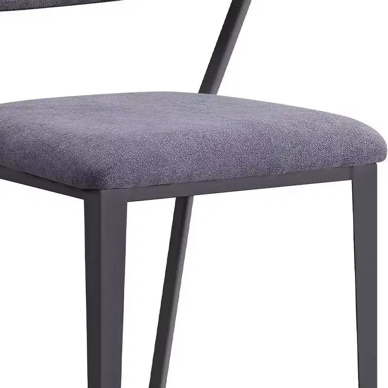 Chaises de salle à manger Cargo 22" Tissu gris et bronze - Acme Furniture : revêtement en cuir, cadre en métal, sans accoudoirs, facile à nettoyer