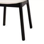Baxton Studio 2 chaises de salle à manger Darrion en tissu et bois crème/noir/marron clair : Revêtement en polyester, cadre en bois d'hévéa