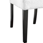 Lot de 2 chaises de salle à manger contemporaines miBasics Northstar en bouclette blanc/noir : Siège rembourré, cadre en bois