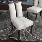 Lot de 2 chaises de salle à manger contemporaines miBasics Northstar en bouclette blanc/noir : Siège rembourré, cadre en bois