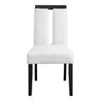 Lot de 2 chaises de salle à manger contemporaines miBasics Northstar en bouclette blanc/noir : Siège rembourré, cadre en bois
