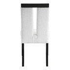 Lot de 2 chaises de salle à manger contemporaines miBasics Northstar en bouclette blanc/noir : Siège rembourré, cadre en bois
