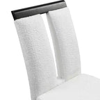 Lot de 2 chaises de salle à manger contemporaines miBasics Northstar en bouclette blanc/noir : Siège rembourré, cadre en bois