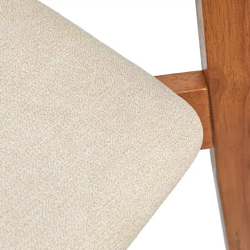 Lot de 2 chaises de salle à manger modernes du milieu du siècle Nettie en noyer/beige Buylateral