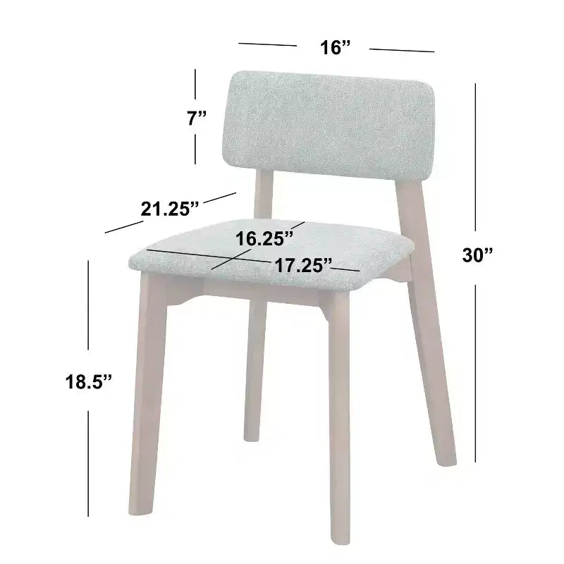 Lot de 2 chaises de salle à manger modernes du milieu du siècle Nettie en noyer/beige Buylateral