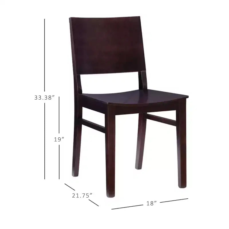 Lot de 2 chaises d'appoint à dossier moderne Devin marron - Linon : Structure en hêtre, Style Mid-century, Aucun assemblage requis