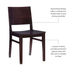 Lot de 2 chaises d'appoint à dossier moderne Devin marron - Linon : Structure en hêtre, Style Mid-century, Aucun assemblage requis