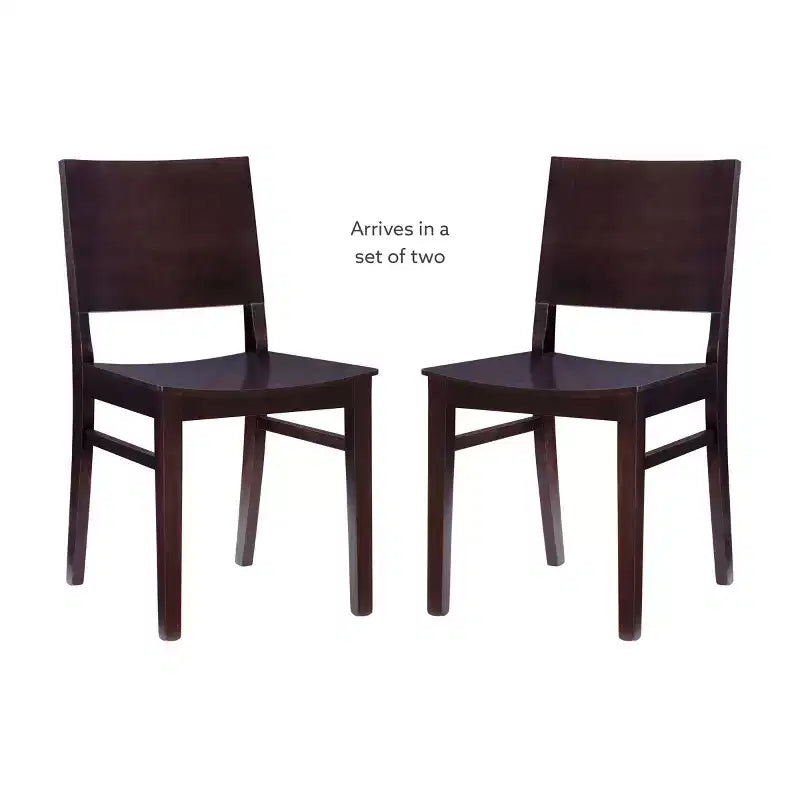 Lot de 2 chaises d'appoint à dossier moderne Devin marron - Linon : Structure en hêtre, Style Mid-century, Aucun assemblage requis