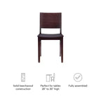 Lot de 2 chaises d'appoint à dossier moderne Devin marron - Linon : Structure en hêtre, Style Mid-century, Aucun assemblage requis