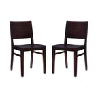 Lot de 2 chaises d'appoint à dossier moderne Devin marron - Linon : Structure en hêtre, Style Mid-century, Aucun assemblage requis