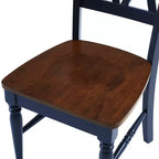 Ensemble de 4 chaises de salle à manger Crosley Shelby, bleu marine : design traditionnel, cadre en bois d'hévéa, dossier en X