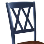 Ensemble de 4 chaises de salle à manger Crosley Shelby, bleu marine : design traditionnel, cadre en bois d'hévéa, dossier en X