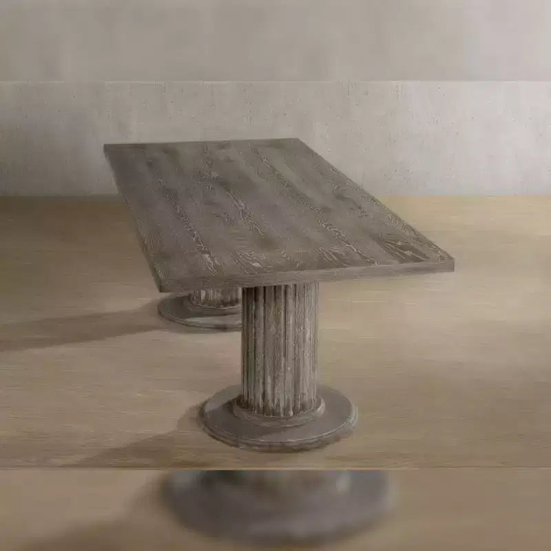 Table à manger Gabrian de 84 po, finition recyclée : double pied, 8 places – Meubles Acme