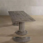 Table à manger Gabrian de 84 po, finition recyclée : double pied, 8 places – Meubles Acme