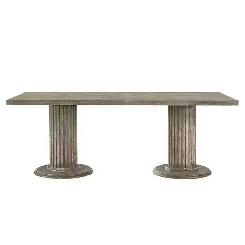 Table à manger Gabrian de 84 po, finition recyclée : double pied, 8 places – Meubles Acme