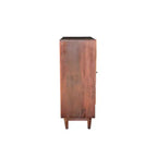 Meuble en bois à 2 portes Chevron marron - Timbergirl : Détails sculptés, Aucun assemblage requis, 101 cm de large
