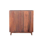 Meuble en bois à 2 portes Chevron marron - Timbergirl : Détails sculptés, Aucun assemblage requis, 101 cm de large