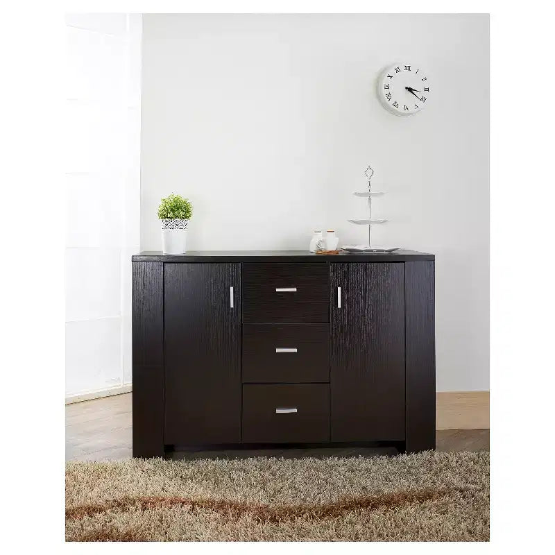 Buffet moderne Inger avec étagères latérales Espresso - HOMES: Inside + Out: Console de rangement, Desserte de cuisine