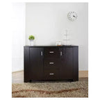 Buffet moderne Inger avec étagères latérales Espresso - HOMES: Inside + Out: Console de rangement, Desserte de cuisine
