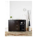 Buffet moderne Inger avec étagères latérales Espresso - HOMES: Inside + Out: Console de rangement, Desserte de cuisine