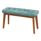 Ensemble de salle à manger moderne 4 pièces Buylateral Nettie du milieu du siècle avec banc Noyer/Bleu sarcelle