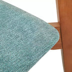 Ensemble de salle à manger moderne 4 pièces Buylateral Nettie du milieu du siècle avec banc Noyer/Bleu sarcelle