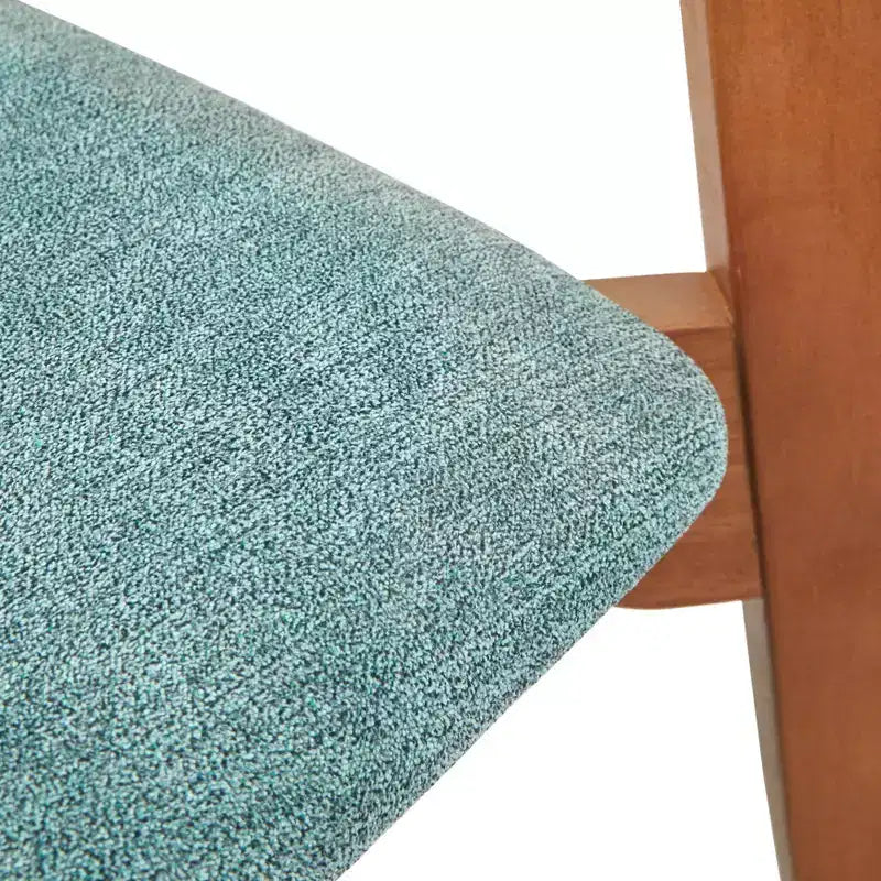 Ensemble de salle à manger moderne 4 pièces Buylateral Nettie du milieu du siècle avec banc Noyer/Bleu sarcelle
