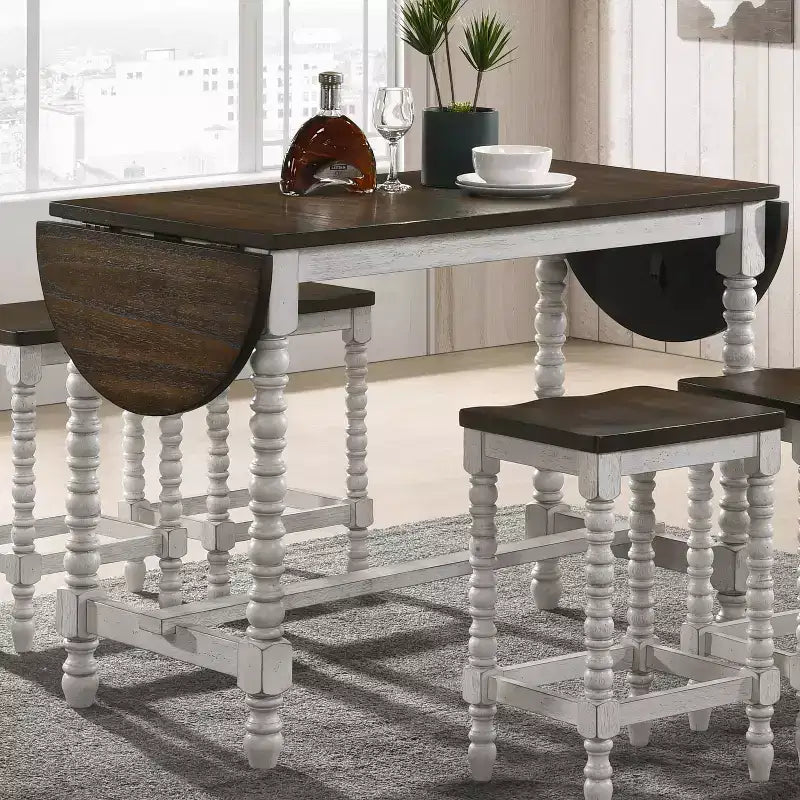 Table de salle à manger style rustique Nolte de 71 po avec rallonge - miBasics