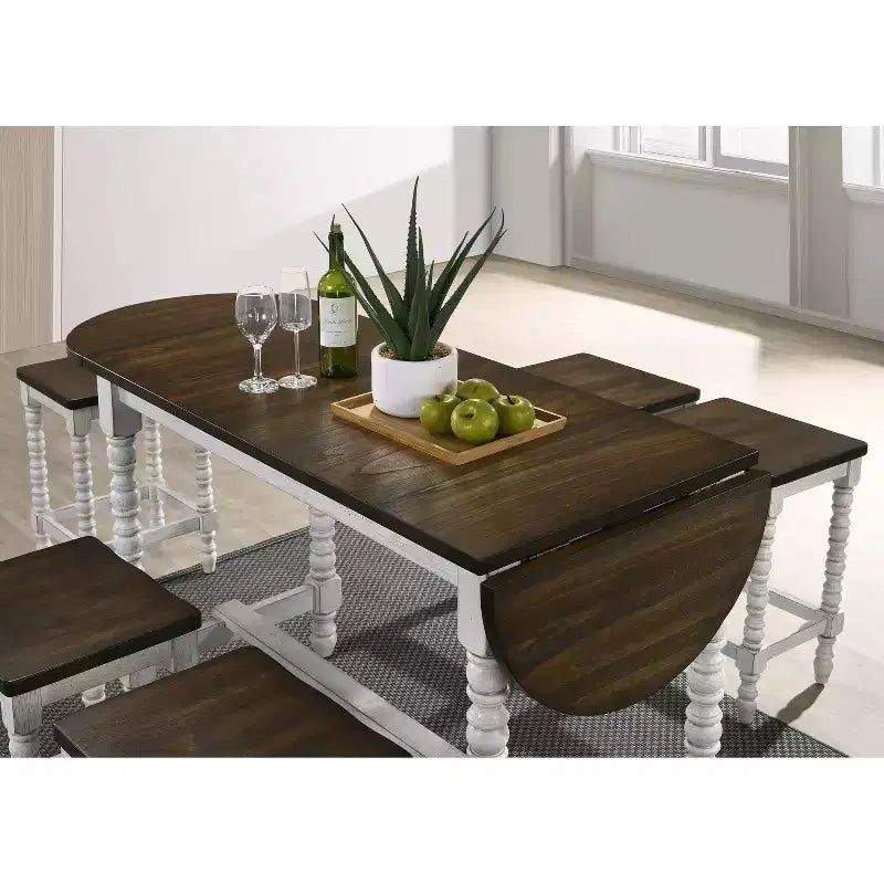 Table de salle à manger style rustique Nolte de 71 po avec rallonge - miBasics